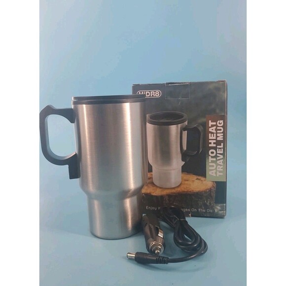 Auto Heat Travel Mug 14 Oz Stainless Steel 12V Hide8 Open Box - Picture 2 of 7